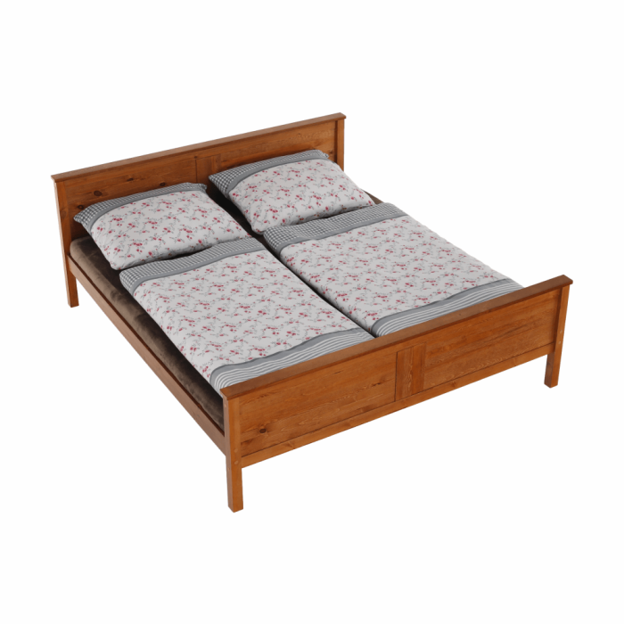 Pat, lemn de pin culoare de stejar, 160x200, PROVO NEW [17]