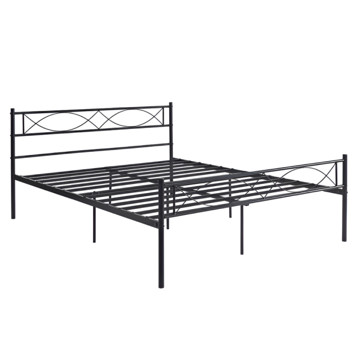 Pat metalic cu somieră, 160x200, negru, STELVIA [2]