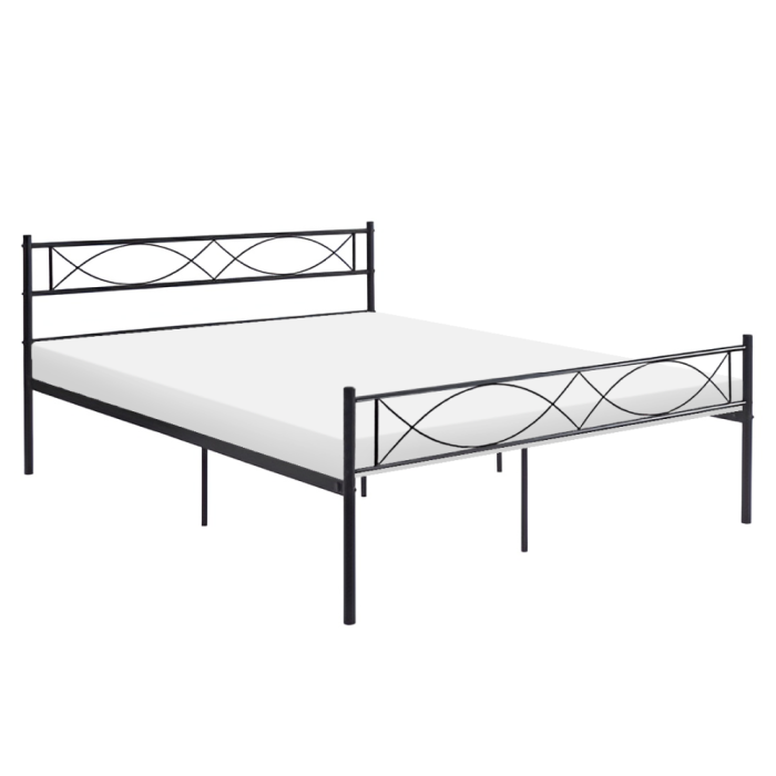 Pat metalic cu somieră, 160x200, negru, STELVIA [3]