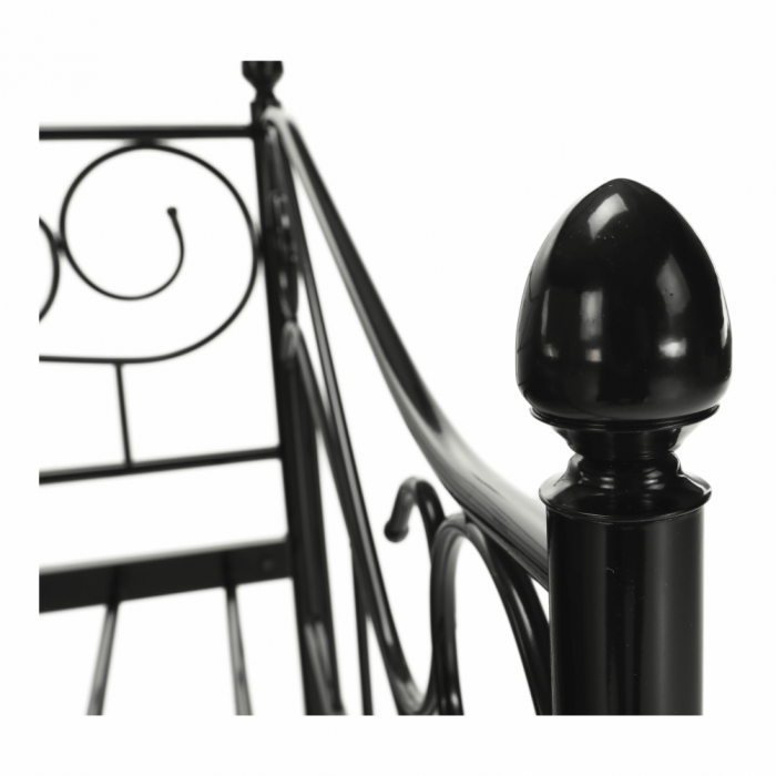 Pat metalic, negru, 90x200, DAINA [26]