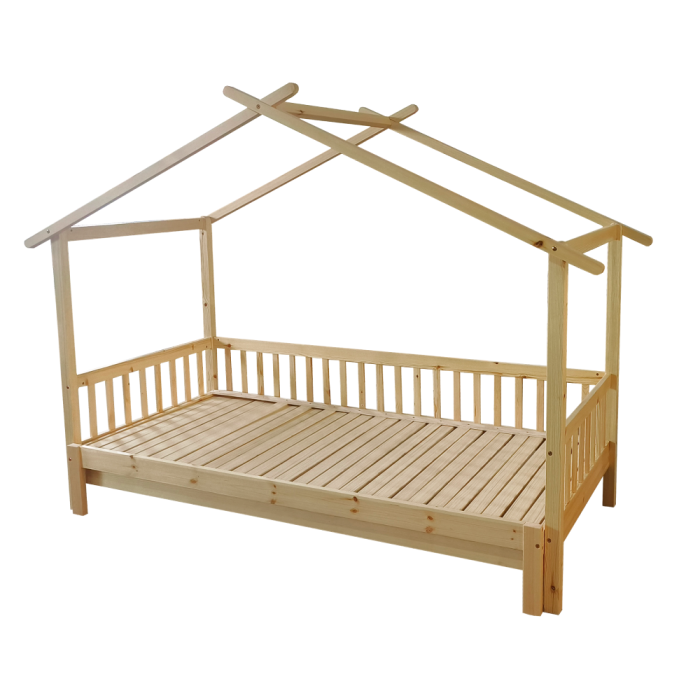 Pat Montessori cu pat suplimentar, natural, 90x200, KESIO [7]