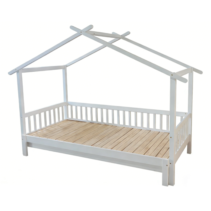 Pat Montessori cu un pat suplimentar, alb, 90x200, KESIO [5]