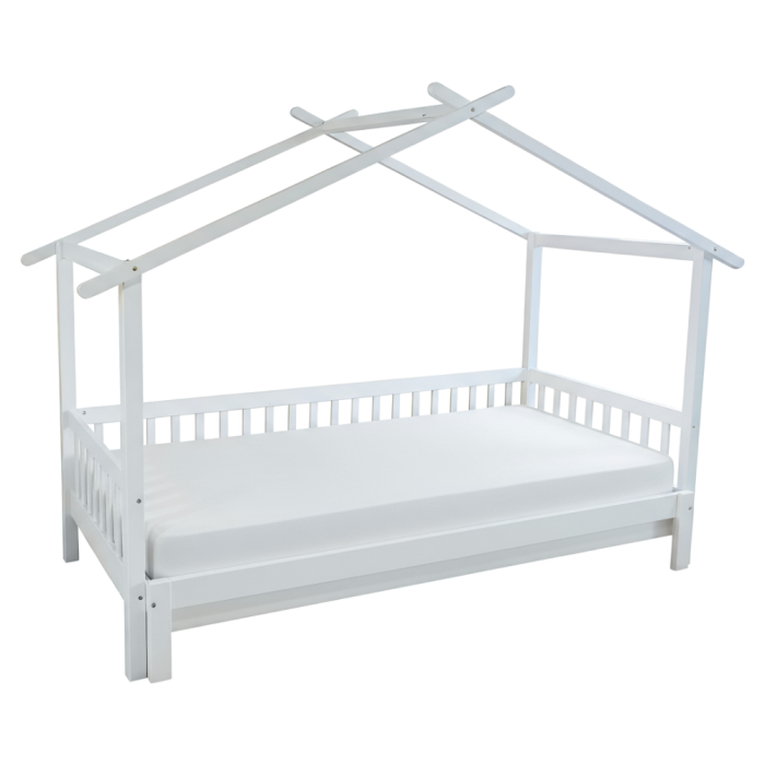 Pat Montessori cu un pat suplimentar, alb, 90x200, KESIO [2]