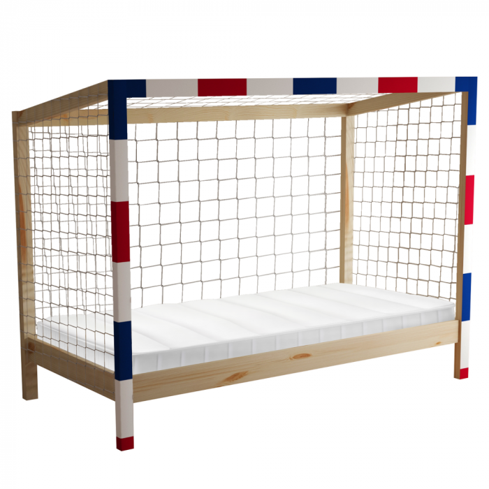 Pat Montessori, natural/alb/albastru/rosu, 90x200, FUTAL [1]