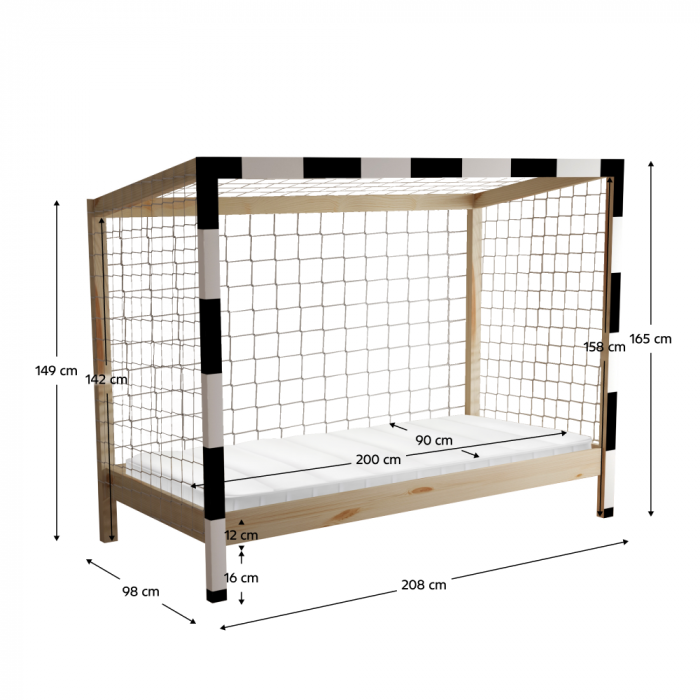 Pat Montessori, natural/alb/negru, 90x200, FUTAL [5]