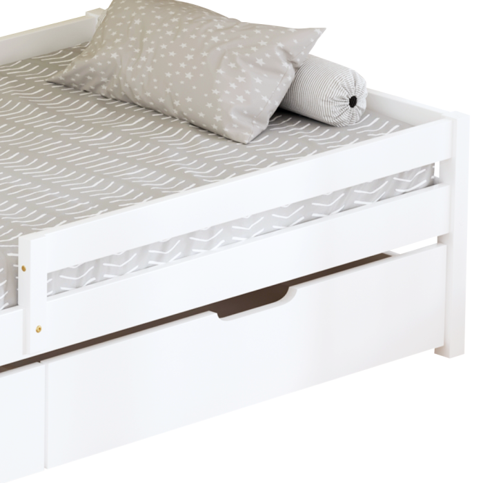 Pat pentru copii cu spaţiu de depozitare, 90x200, alb, MIX NEW [5]