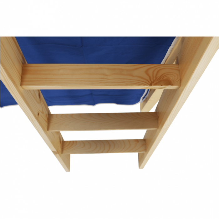 Pat pentru copil, inaltat ,cu cort si tunel albastru,208x90x110 cm,lemn pin,Bortis Impex [19]