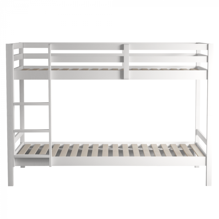 Pat supraetajat, 90x200, lemn masiv, alb, INEZA [5]