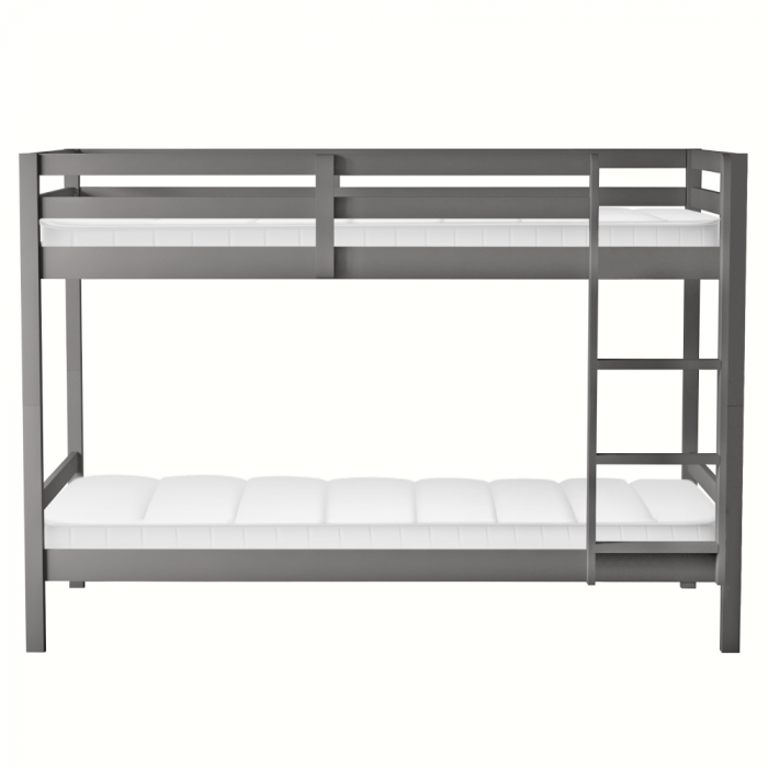 Pat supraetajat, 90x200, lemn masiv, gri, INEZA [3]