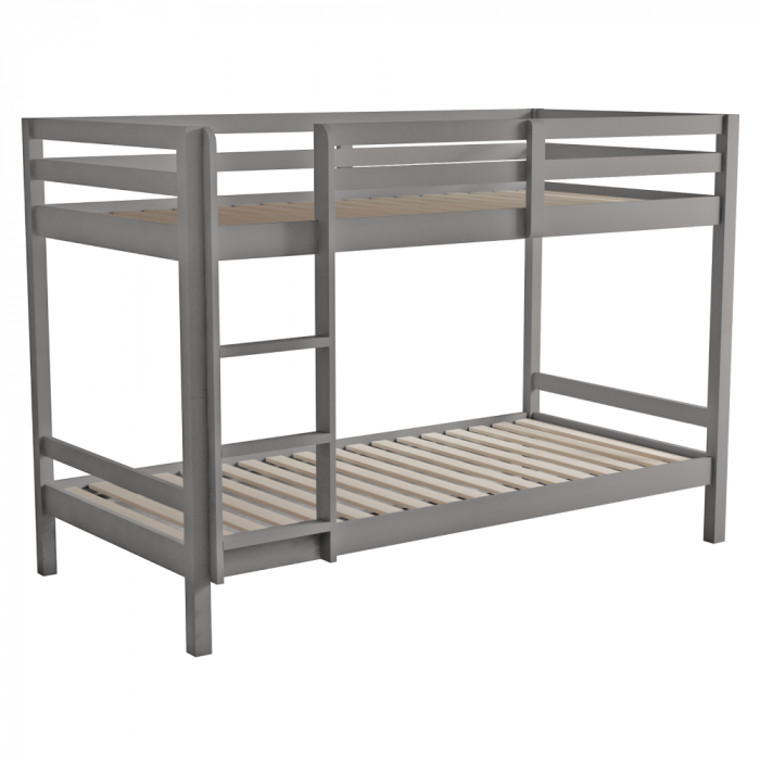 Pat supraetajat, 90x200, lemn masiv, gri, INEZA [2]