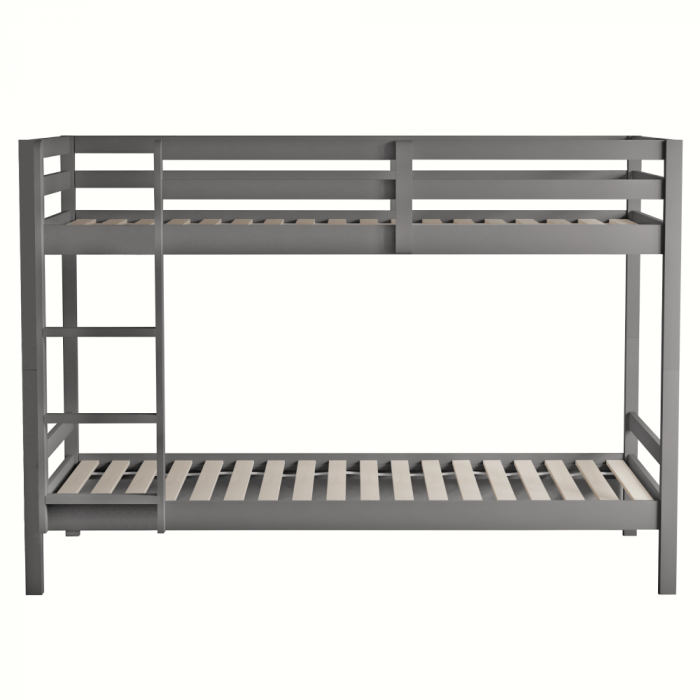 Pat supraetajat, 90x200, lemn masiv, gri, INEZA [5]