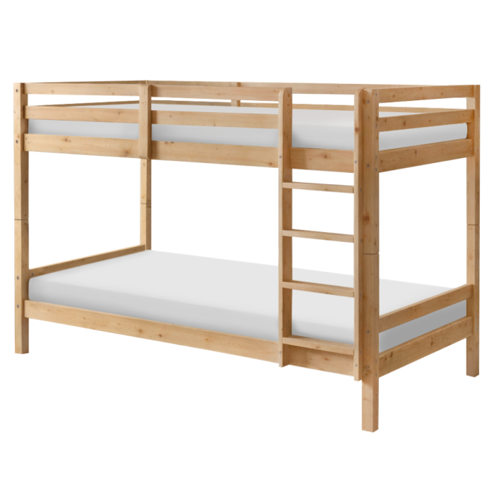 Pat supraetajat, 90x200, lemn masiv, natural, INEZA [2]