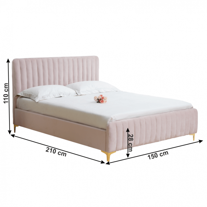 Pat tapitat de dormitor ,140x200 , design modern , diverse culori, Bortis Impex [2]