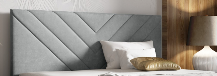 Pat tapitat dormitor, stofa/textil gri , 160x200, model in tablie matlasata, cadru suport de saltea fix inclus [3]