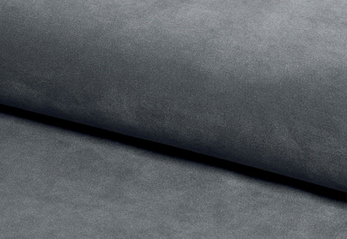 Pat tapitat dormitor , stofa textil gri catifelata, 160x200 , model unicat, cu suport saltea inclus, picioare metalice [2]
