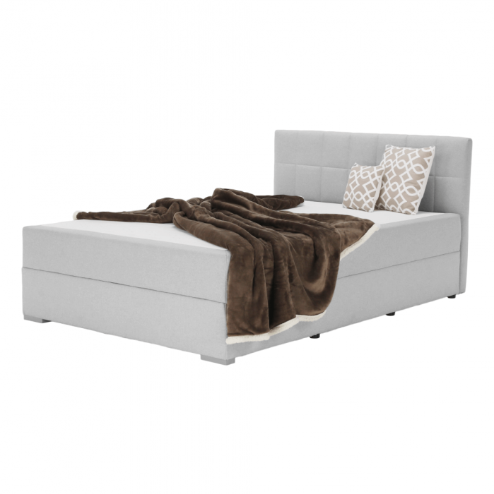 Pat tip BOXSPRING 120x200, gri deschis, FERATA KOMFORT [22]
