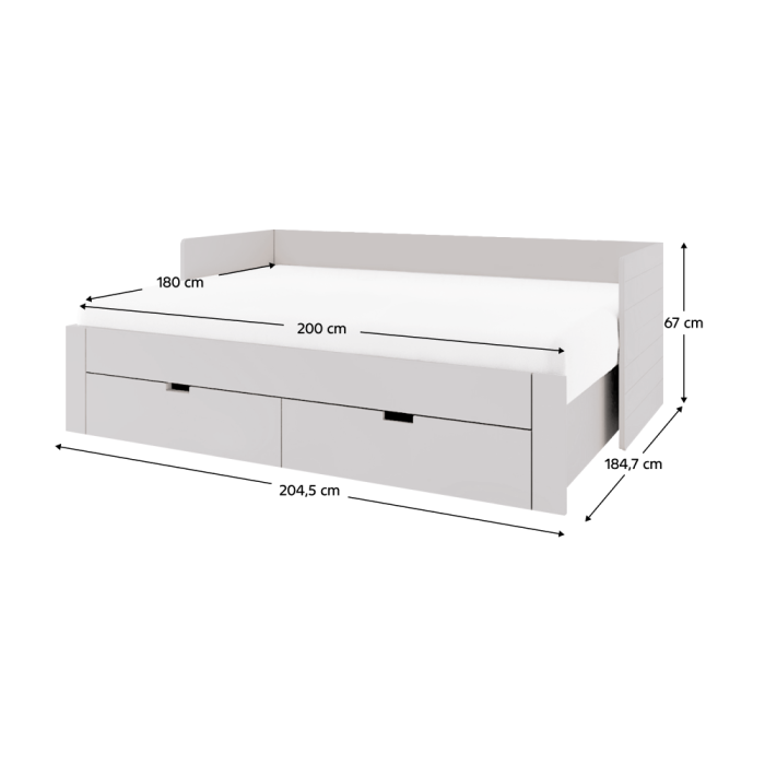 Patul extensibil, caşmir, 90/180x200, ANTONY [2]