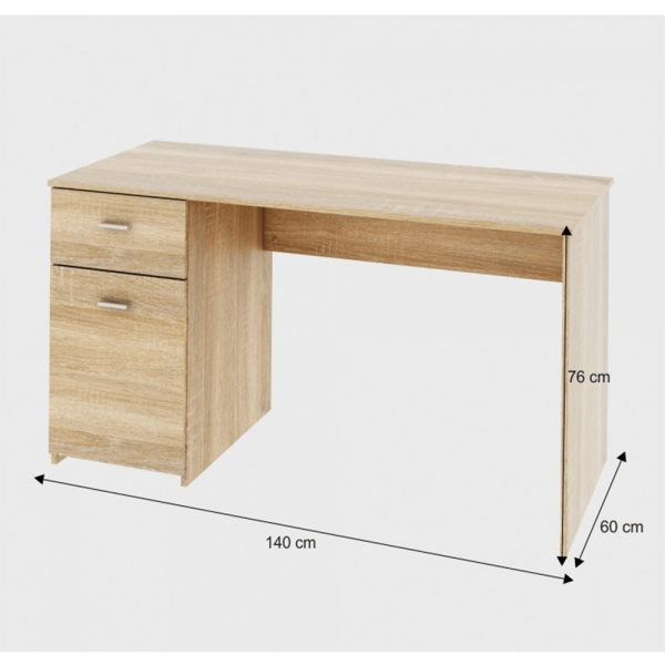 Birou , cu sertar si usa , 140 cm lungime , stejar sonoma , Bortis Impex [4]