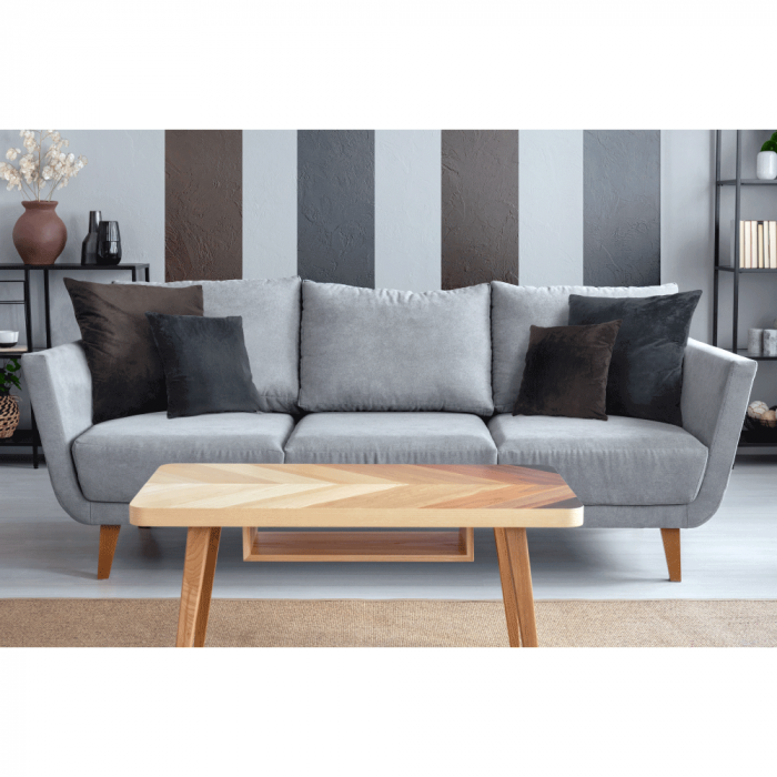 Pernă, material textil de catifea gri închis, 60x60, OLAJA TIPUL 8 [10]