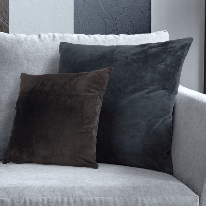 Pernă, material textil de catifea gri închis, 60x60, OLAJA TIPUL 8 [8]
