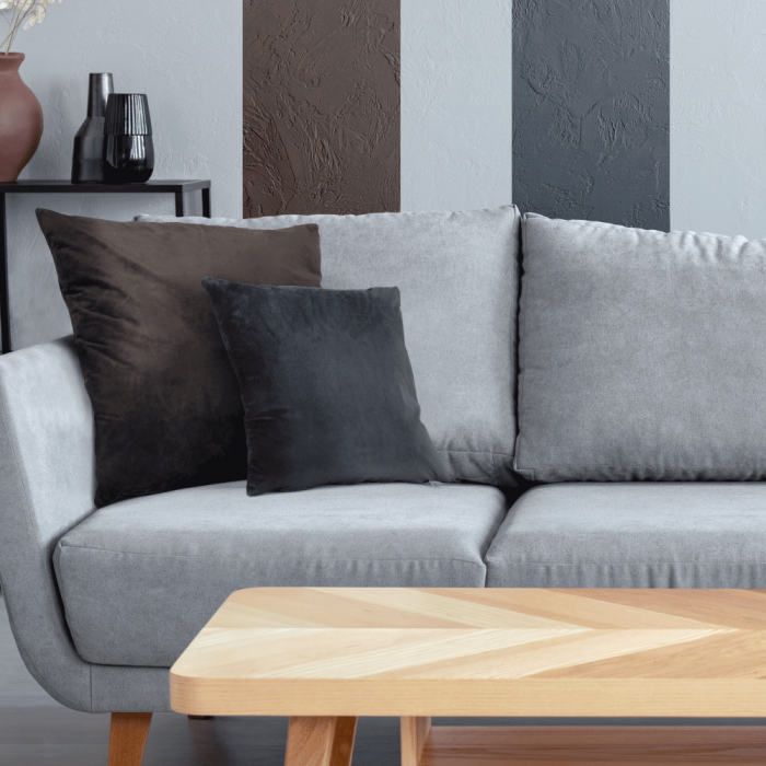 Pernă, material textil de catifea gri închis, 60x60, OLAJA TIPUL 8 [9]