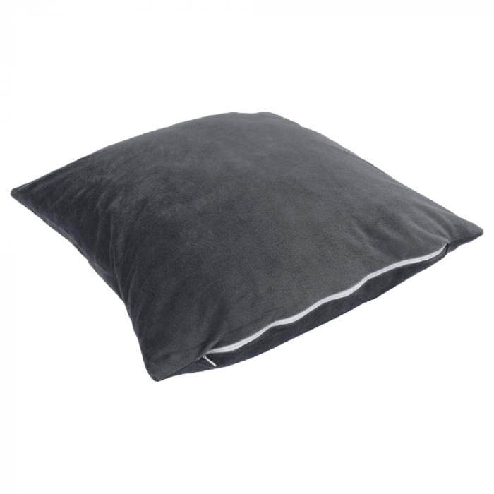 Pernă, material textil de catifea gri închis, 60x60, OLAJA TIPUL 8 [2]