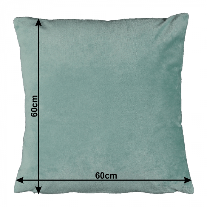 Pernă, material textil de catifea mentă, 60x60, OLAJA TIPUL 10 [11]