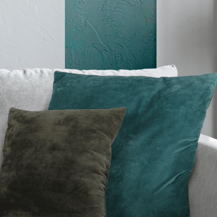 Pernă, material textil de catifea petrol, 60x60, OLAJA TIPUL 5 [2]