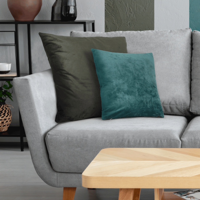 Pernă, material textil de catifea petrol, 60x60, OLAJA TIPUL 5 [6]