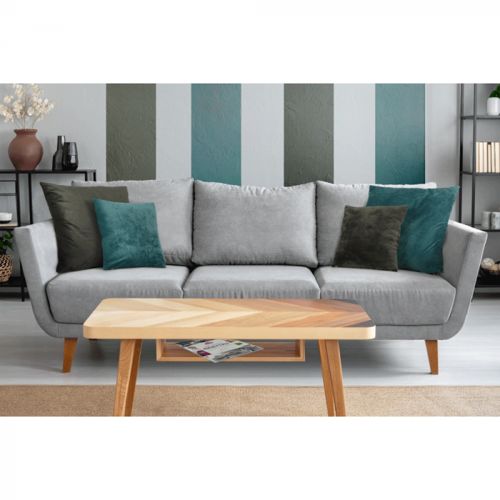 Pernă, material textil de catifea petrol, 60x60, OLAJA TIPUL 5 [3]