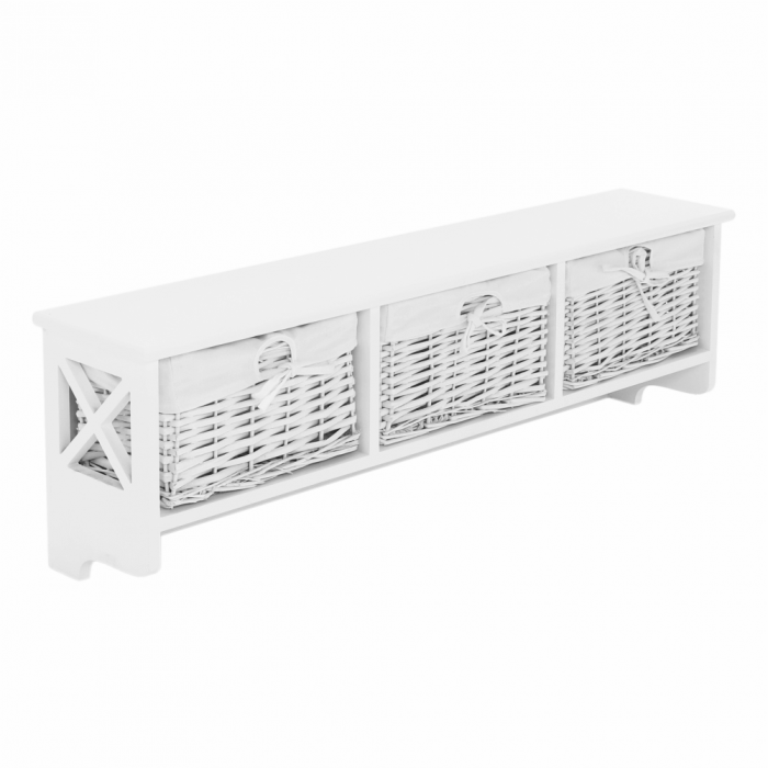 Poliţă cu 3 coşuri, alb, RAFAELLO [12]