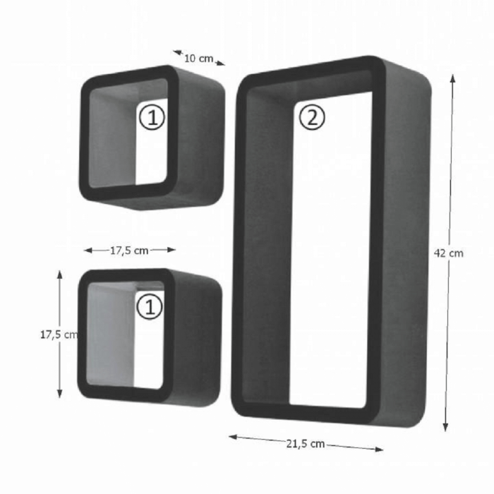 Poliţe, 3 buc, negru, TRIX FY 7493 [2]