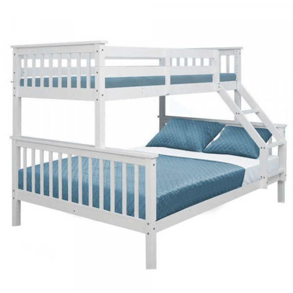 Pat supraetajat copii,lemn de pin, alb,se pot forma 2 paturi separate [5]
