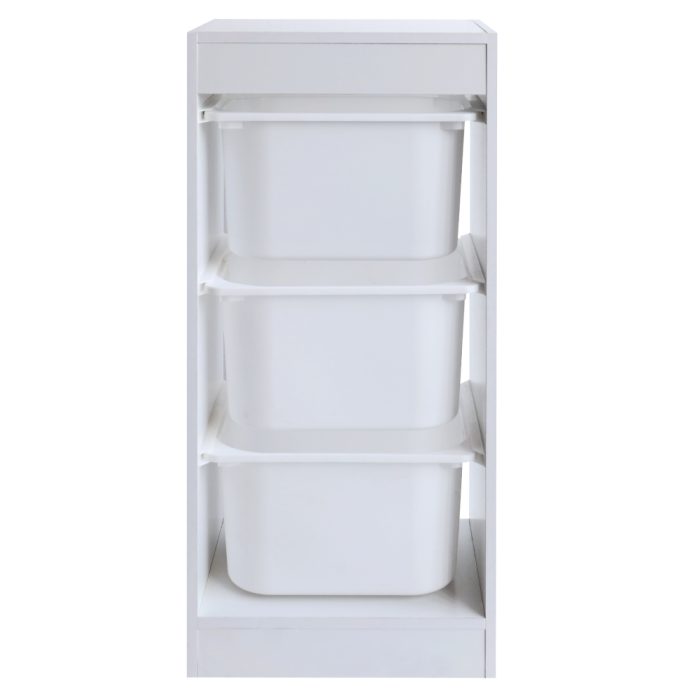 Raft cu cutii de depozitare, alb, DUVAN [3]