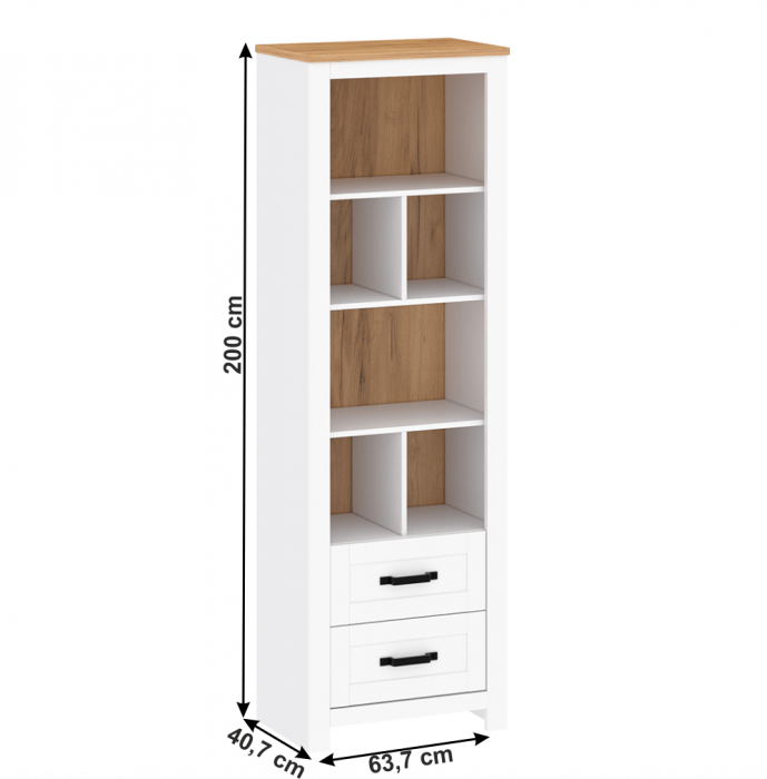 Raft deschis, alb alba / stejar craft auriu, LANZETTE R [4]