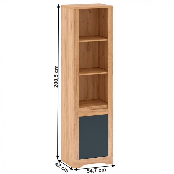 Raft deschis, stejar craft auriu / gri grafit, dreapta, FIDEL R2 [3]