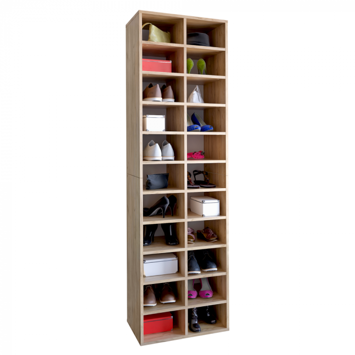 Pantofar cu rafturi, 184 cm inaltime x 54 cm latime x 34 cm adancime, capacitate mare incaltaminte , stejar artisan [1]