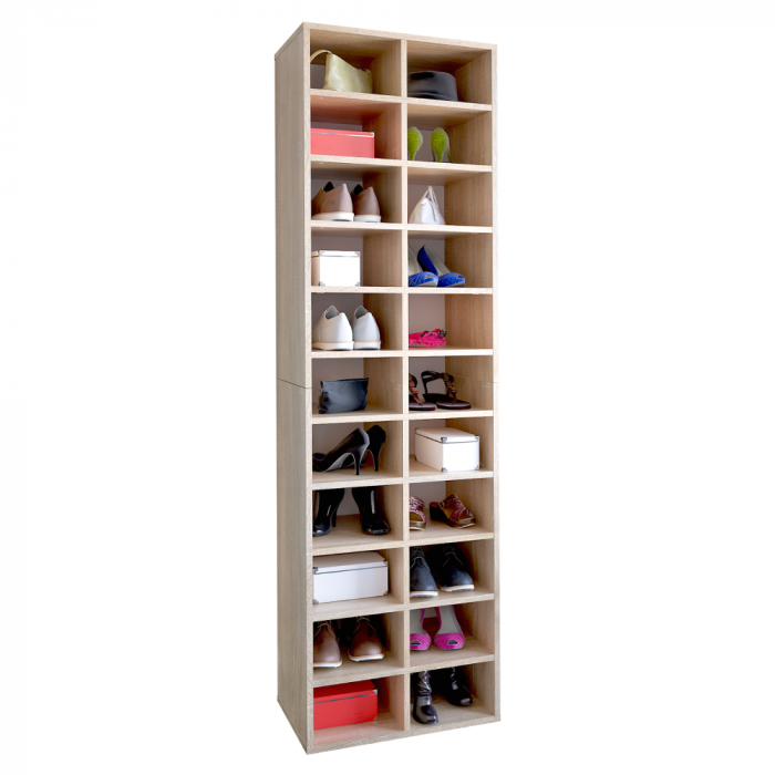 Pantofar cu rafturi, 184 cm inaltime x 54 cm latime x 34 cm adancime, capacitate mare incaltaminte , stejar sonoma [1]