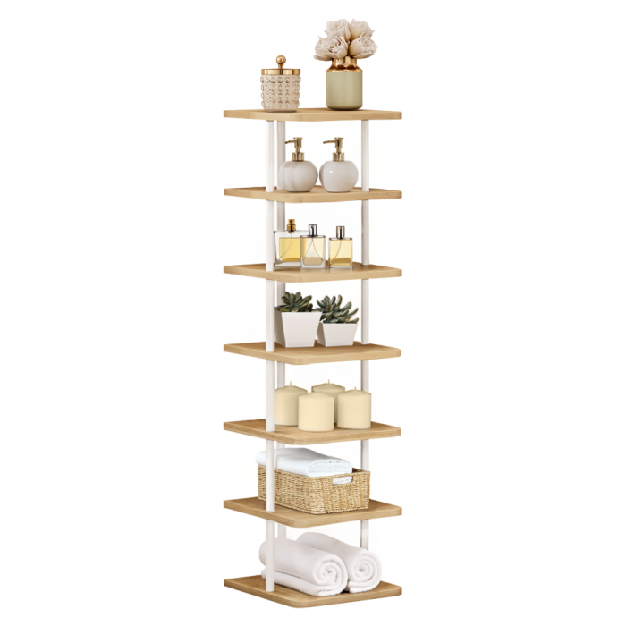Raft multifuncţional, alb/stejar deschis, ETUDA TIP 1 [2]