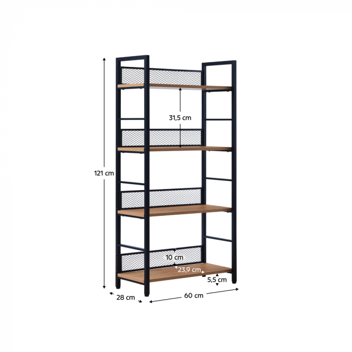 Raft, negru/stejar, KELER TIP 1 [5]