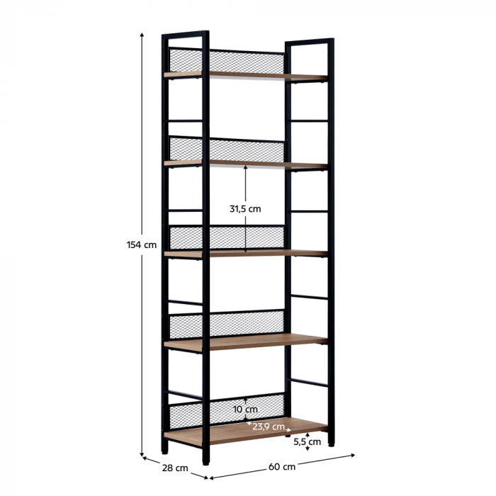 Raft, negru/stejar, KELER TIP 2 [10]
