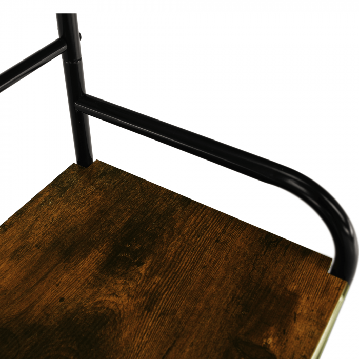 Raft pentru pantofi, lemn rustic şi metal negru / MDF, KELAM [10]