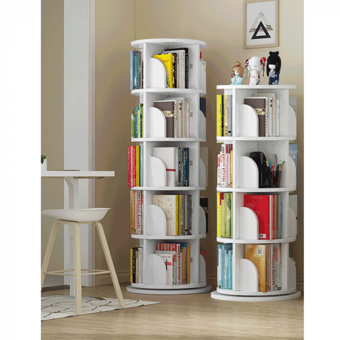 Raft rotativ de carti , alb , 158x50,5 cm ,2 variante de inaltime [10]