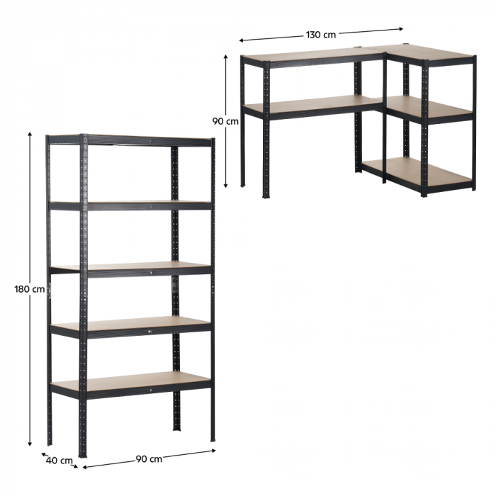 Raft, stejar/negru, RADMAN [6]