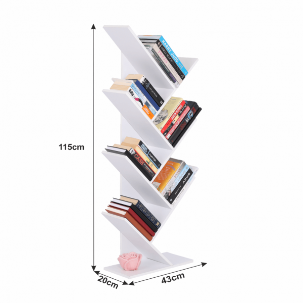 Etajera pentru carti , 120 cm inaltime, alb,Bortis Impex [15]