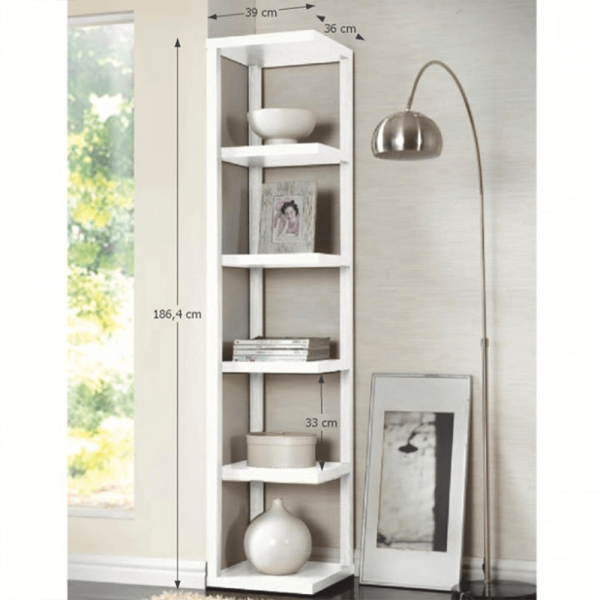 Etajera Rezistenta,38 mm,de colt, 6 rafturi, alb,modern, 187x39x36 cm,Bortis Impex [2]