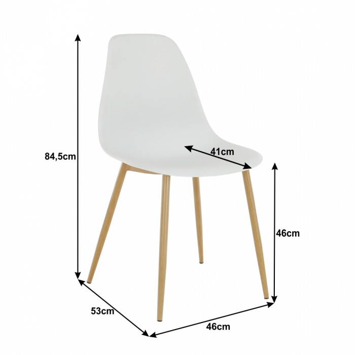 Scaun, alb/natural, SINTIA [3]