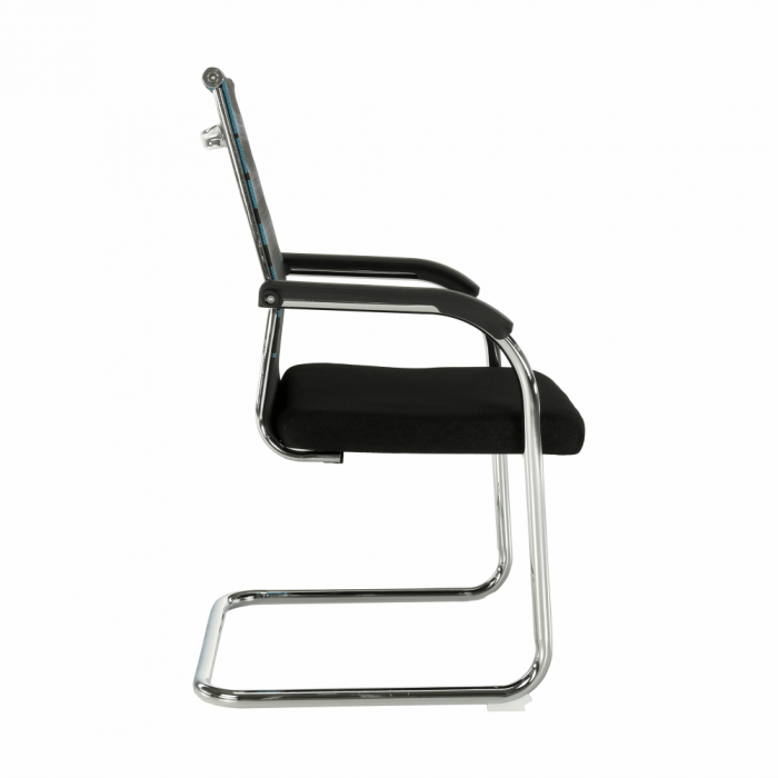 Scaun conferinta/vizitator /scaun birou, albastru/negru, material textil, [9]