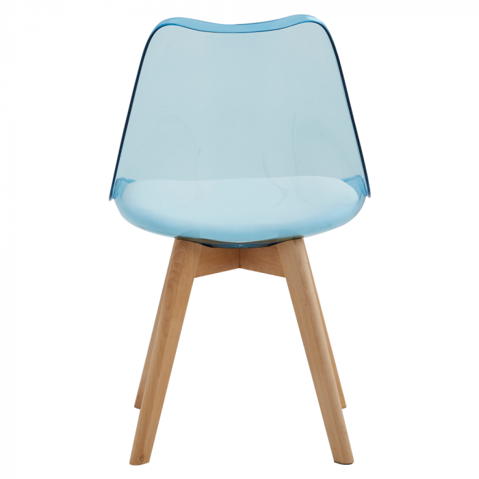 Scaun, albastru transparent, acrilic/piele ecologică/fag, BALI 2 NEW [4]