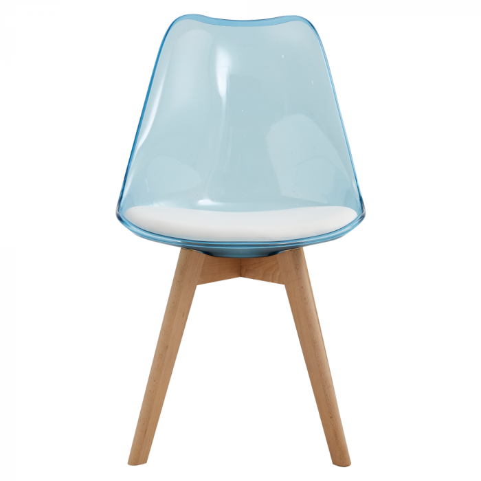 Scaun, albastru transparent, acrilic/piele ecologică/fag, BALI 2 NEW [3]